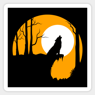 Wolf Howling Background Sticker